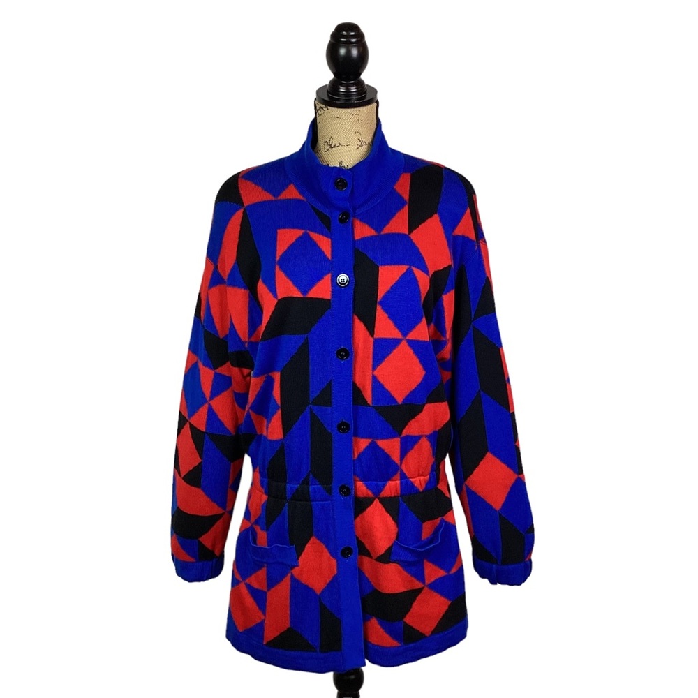 ESCADA by Margaretha Key Merino Wool Sweater Dress Germany Aztec - Picture 15 of 15